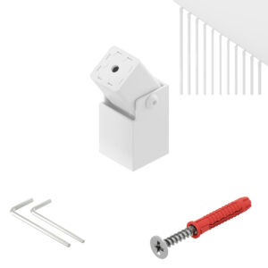 Paxo R uchwyt końcowy skośny regulowany 20-90° balustrady 25 x 25 mm biały mat