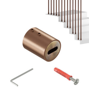 Harfa R XL uchwyt końcowy balustrady fi 32 mm miedziany mat