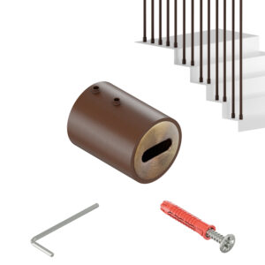 Harfa R XL uchwyt końcowy balustrady fi 32 mm brąz struktura